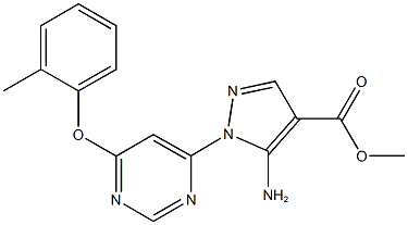 methyl 5-amino-1-[6-(2-methylphenoxy)-4-pyrimidinyl]-1H-pyrazole-4-carboxylate Structure