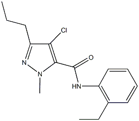 4-chloro-N-(2-ethylphenyl)-1-methyl-3-propyl-1H-pyrazole-5-carboxamide 化学構造式