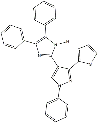 4-(4,5-diphenyl-1H-imidazol-2-yl)-1-phenyl-3-(2-thienyl)-1H-pyrazole Structure