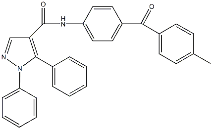 N-[4-(4-methylbenzoyl)phenyl]-1,5-diphenyl-1H-pyrazole-4-carboxamide Struktur