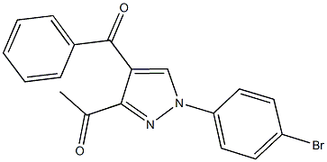 1-[4-benzoyl-1-(4-bromophenyl)-1H-pyrazol-3-yl]ethanone 化学構造式