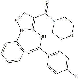 4-fluoro-N-[4-(4-morpholinylcarbonyl)-1-phenyl-1H-pyrazol-5-yl]benzamide Struktur