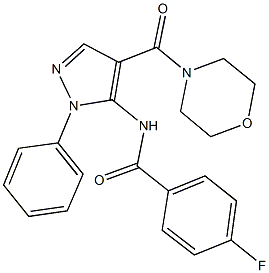 4-fluoro-N-[4-(4-morpholinylcarbonyl)-1-phenyl-1H-pyrazol-5-yl]benzamide Structure