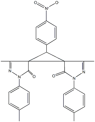 11-{4-nitrophenyl}-4,10-dimethyl-2,8-bis(4-methylphenyl)-2,3,8,9-tetraazadispiro[4.0.4.1]undeca-3,9-diene-1,7-dione,957481-80-0,结构式