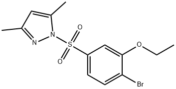 2-bromo-5-[(3,5-dimethyl-1H-pyrazol-1-yl)sulfonyl]phenyl ethyl ether 结构式