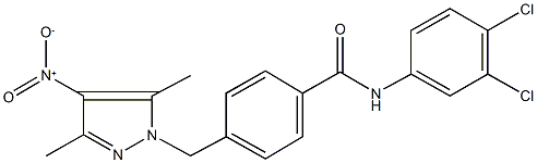 N-(3,4-dichlorophenyl)-4-({4-nitro-3,5-dimethyl-1H-pyrazol-1-yl}methyl)benzamide Structure