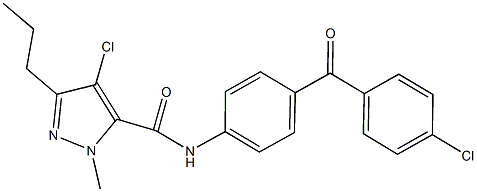 4-chloro-N-[4-(4-chlorobenzoyl)phenyl]-1-methyl-3-propyl-1H-pyrazole-5-carboxamide Struktur