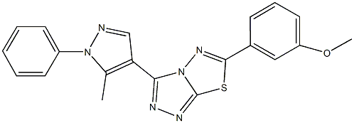 methyl 3-[3-(5-methyl-1-phenyl-1H-pyrazol-4-yl)[1,2,4]triazolo[3,4-b][1,3,4]thiadiazol-6-yl]phenyl ether,957485-00-6,结构式