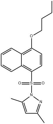 butyl 4-[(3,5-dimethyl-1H-pyrazol-1-yl)sulfonyl]-1-naphthyl ether Structure