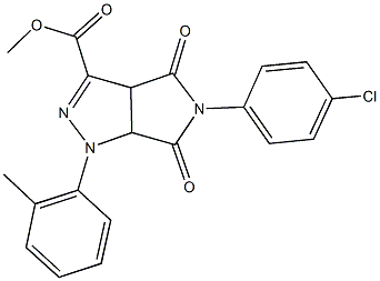 methyl 5-(4-chlorophenyl)-1-(2-methylphenyl)-4,6-dioxo-1,3a,4,5,6,6a-hexahydropyrrolo[3,4-c]pyrazole-3-carboxylate Struktur
