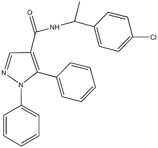 N-[1-(4-chlorophenyl)ethyl]-1,5-diphenyl-1H-pyrazole-4-carboxamide,957486-46-3,结构式