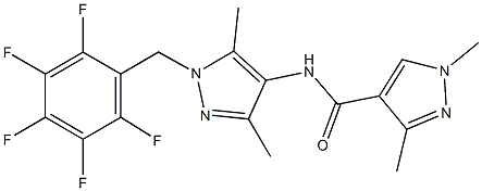 N-[3,5-dimethyl-1-(2,3,4,5,6-pentafluorobenzyl)-1H-pyrazol-4-yl]-1,3-dimethyl-1H-pyrazole-4-carboxamide Structure