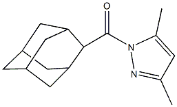 1-(2-adamantylcarbonyl)-3,5-dimethyl-1H-pyrazole 化学構造式