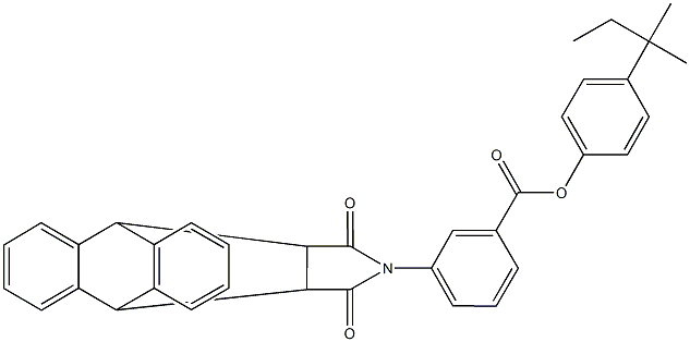 4-tert-pentylphenyl 3-(16,18-dioxo-17-azapentacyclo[6.6.5.0~2,7~.0~9,14~.0~15,19~]nonadeca-2,4,6,9,11,13-hexaen-17-yl)benzoate Structure