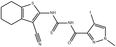 N-(3-cyano-4,5,6,7-tetrahydro-1-benzothien-2-yl)-N'-[(4-iodo-1-methyl-1H-pyrazol-3-yl)carbonyl]thiourea 结构式