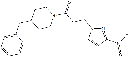 4-benzyl-1-(3-{3-nitro-1H-pyrazol-1-yl}propanoyl)piperidine Structure
