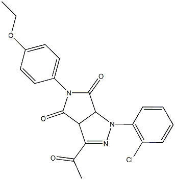3-acetyl-1-(2-chlorophenyl)-5-(4-ethoxyphenyl)-3a,6a-dihydropyrrolo[3,4-c]pyrazole-4,6(1H,5H)-dione Structure