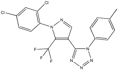 5-[1-(2,4-dichlorophenyl)-5-(trifluoromethyl)-1H-pyrazol-4-yl]-1-(4-methylphenyl)-1H-tetraazole,957489-87-1,结构式