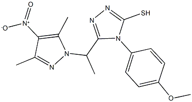 3-(1-{4-nitro-3,5-dimethyl-1H-pyrazol-1-yl}ethyl)-4-(4-methoxyphenyl)-5-sulfanyl-4H-1,2,4-triazole|