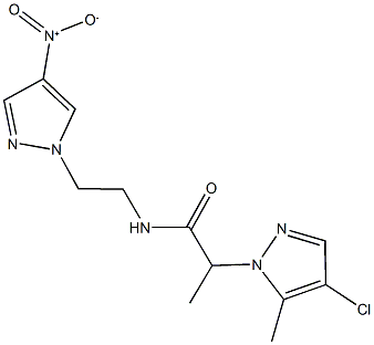 957489-93-9 2-(4-chloro-5-methyl-1H-pyrazol-1-yl)-N-(2-{4-nitro-1H-pyrazol-1-yl}ethyl)propanamide