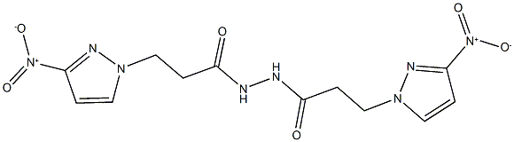 3-{3-nitro-1H-pyrazol-1-yl}-N'-(3-{3-nitro-1H-pyrazol-1-yl}propanoyl)propanohydrazide 结构式