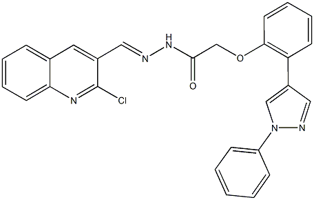 N'-[(2-chloro-3-quinolinyl)methylene]-2-[2-(1-phenyl-1H-pyrazol-4-yl)phenoxy]acetohydrazide Structure