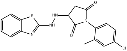 957490-82-3 3-[2-(1,3-benzothiazol-2-yl)hydrazino]-1-(4-chloro-2-methylphenyl)-2,5-pyrrolidinedione