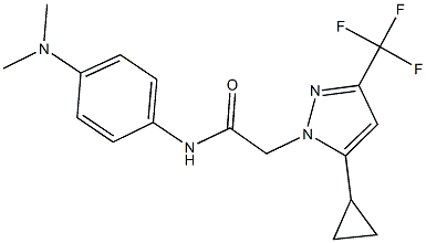 2-[5-cyclopropyl-3-(trifluoromethyl)-1H-pyrazol-1-yl]-N-[4-(dimethylamino)phenyl]acetamide 化学構造式