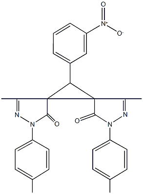 11-{3-nitrophenyl}-4,10-dimethyl-2,8-bis(4-methylphenyl)-2,3,8,9-tetraazadispiro[4.0.4.1]undeca-3,9-diene-1,7-dione Structure