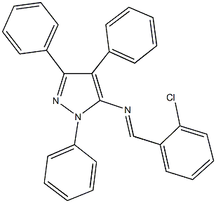 N-(2-chlorobenzylidene)-N-(1,3,4-triphenyl-1H-pyrazol-5-yl)amine 结构式