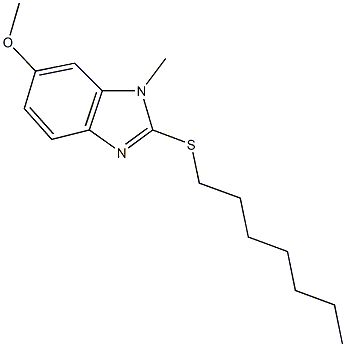 2-(heptylsulfanyl)-1-methyl-1H-benzimidazol-6-yl methyl ether Struktur