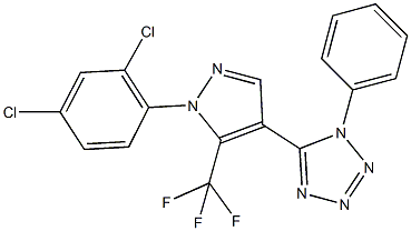 5-[1-(2,4-dichlorophenyl)-5-(trifluoromethyl)-1H-pyrazol-4-yl]-1-phenyl-1H-tetraazole Structure