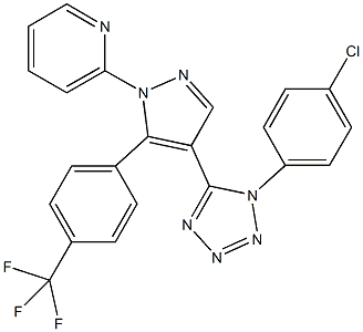 2-{4-[1-(4-chlorophenyl)-1H-tetraazol-5-yl]-5-[4-(trifluoromethyl)phenyl]-1H-pyrazol-1-yl}pyridine|