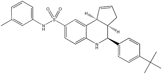 4-(4-tert-butylphenyl)-N-(3-methylphenyl)-3a,4,5,9b-tetrahydro-3H-cyclopenta[c]quinoline-8-sulfonamide 结构式