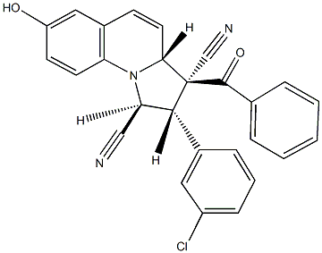 3-benzoyl-2-(3-chlorophenyl)-7-hydroxy-1,2,3,3a-tetrahydropyrrolo[1,2-a]quinoline-1,3-dicarbonitrile,957492-16-9,结构式