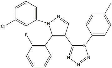 957492-19-2 5-[1-(3-chlorophenyl)-5-(2-fluorophenyl)-1H-pyrazol-4-yl]-1-(4-methylphenyl)-1H-tetraazole
