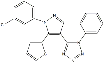 5-[1-(3-chlorophenyl)-5-(2-thienyl)-1H-pyrazol-4-yl]-1-phenyl-1H-tetraazole|