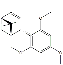 2,6,6-trimethyl-4-(2,4,6-trimethoxyphenyl)bicyclo[3.1.1]hept-2-ene Structure