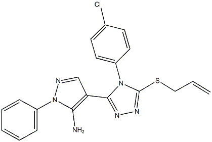 4-[5-(allylthio)-4-(4-chlorophenyl)-4H-1,2,4-triazol-3-yl]-1-phenyl-1H-pyrazol-5-amine,957492-45-4,结构式