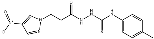 2-(3-{4-nitro-1H-pyrazol-1-yl}propanoyl)-N-(4-methylphenyl)hydrazinecarbothioamide Structure