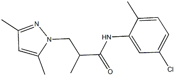 N-(5-chloro-2-methylphenyl)-3-(3,5-dimethyl-1H-pyrazol-1-yl)-2-methylpropanamide,957492-66-9,结构式