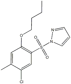 butyl 4-chloro-5-methyl-2-(1H-pyrazol-1-ylsulfonyl)phenyl ether Struktur