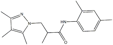 N-(2,4-dimethylphenyl)-2-methyl-3-(3,4,5-trimethyl-1H-pyrazol-1-yl)propanamide Structure