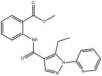 methyl 2-({[5-ethyl-1-(2-pyridinyl)-1H-pyrazol-4-yl]carbonyl}amino)benzoate Structure