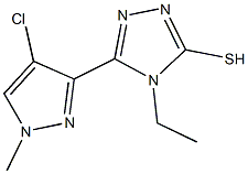 5-(4-chloro-1-methyl-1H-pyrazol-3-yl)-4-ethyl-4H-1,2,4-triazole-3-thiol,957492-79-4,结构式