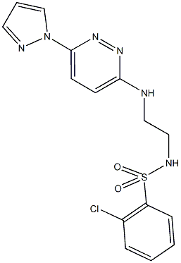 2-chloro-N-(2-{[6-(1H-pyrazol-1-yl)-3-pyridazinyl]amino}ethyl)benzenesulfonamide,957492-82-9,结构式