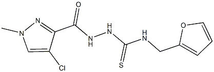 2-[(4-chloro-1-methyl-1H-pyrazol-3-yl)carbonyl]-N-(2-furylmethyl)hydrazinecarbothioamide Structure