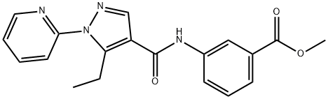 methyl 3-({[5-ethyl-1-(2-pyridinyl)-1H-pyrazol-4-yl]carbonyl}amino)benzoate Structure