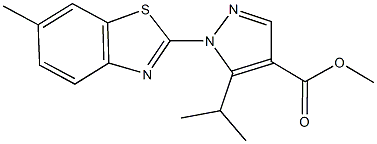 methyl 5-isopropyl-1-(6-methyl-1,3-benzothiazol-2-yl)-1H-pyrazole-4-carboxylate Structure