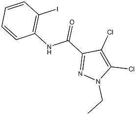 4,5-dichloro-1-ethyl-N-(2-iodophenyl)-1H-pyrazole-3-carboxamide Structure